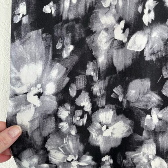 Rebecca Taylor Pleated Georgette Black Ghost Floral Ankle Silk Jogger Pants 4 - Picture 9 of 15